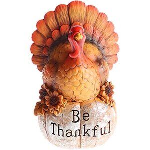 Thanksgiving Decorations Hand-Painted Turkey Pumpkin,Tabletop Turkey Fall Autumn